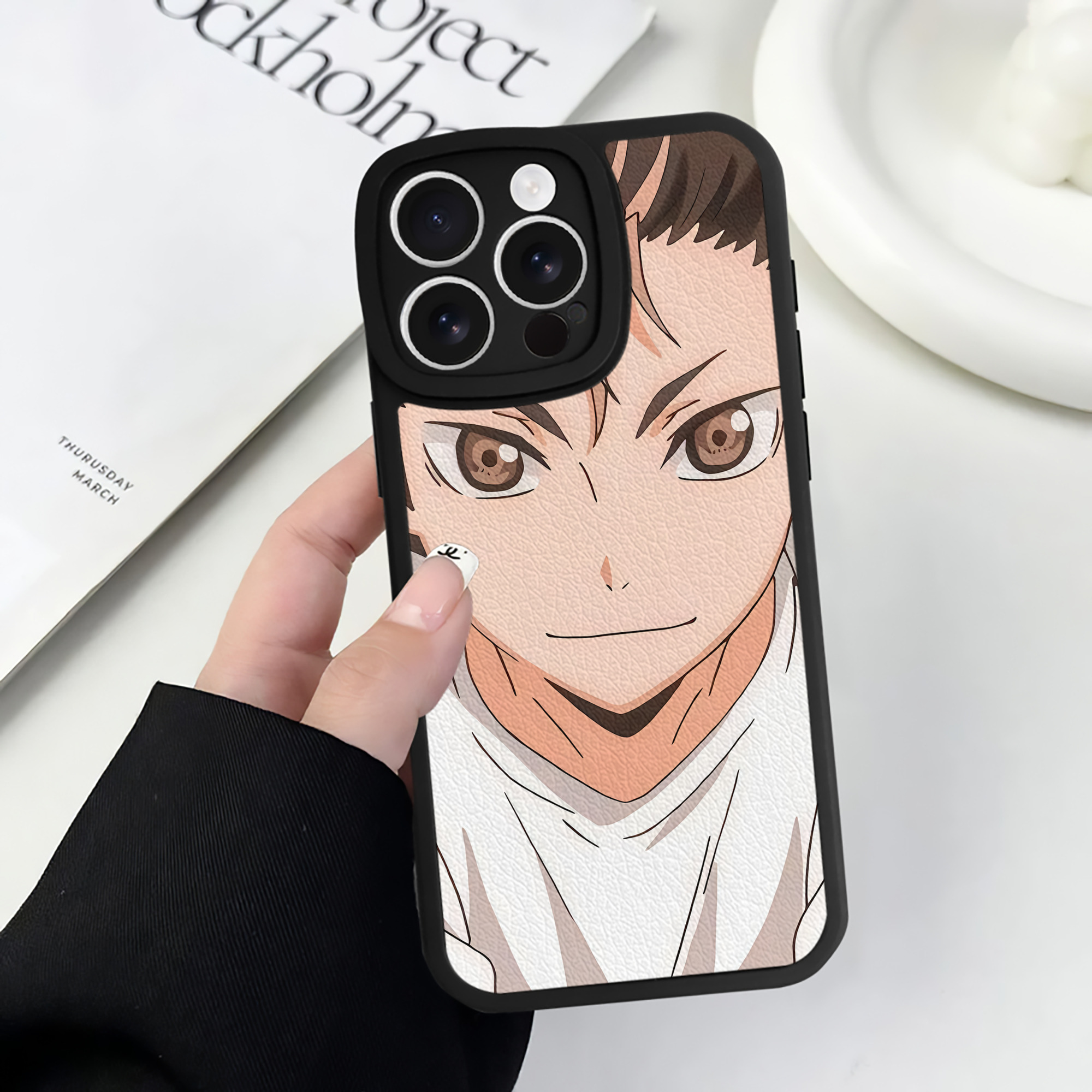 （画像用） ハイキュー!! Haikyu!! 【iPhone 16シリーズ対応】シリコンスマホケース（レザー調） 材質：シリコン